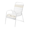 St. Maarten Dining Chair Vinyl Straps with White Stackable Aluminum Frame - Dove
