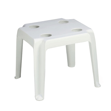 Oasis 18 Inch Square Cocktail Table with Cup Holders Plastic Resin