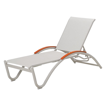 Helios Contract Sling Chaise Lounge Powder-Coated Aluminum Frame - 21 lbs.