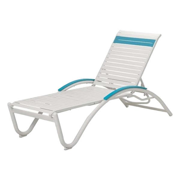 Helios Contract Vinyl Strap Chaise Lounge Powder-Coated Aluminum Frame - 29 lbs.