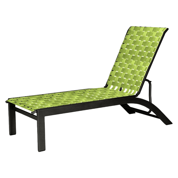 Telescope Kendall Cross Weave Strap Stacking Chaise Lounge with Aluminum Frame