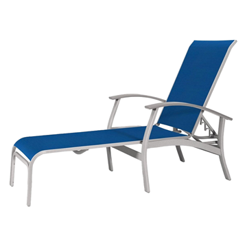 Telescope Belle Isle Four Position Lay-Flat Chaise with Aluminum Frame and MGP Accents