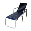 Destin Commercial Vinyl Strap Stack Chaise Lounge Powder-Coated Welded