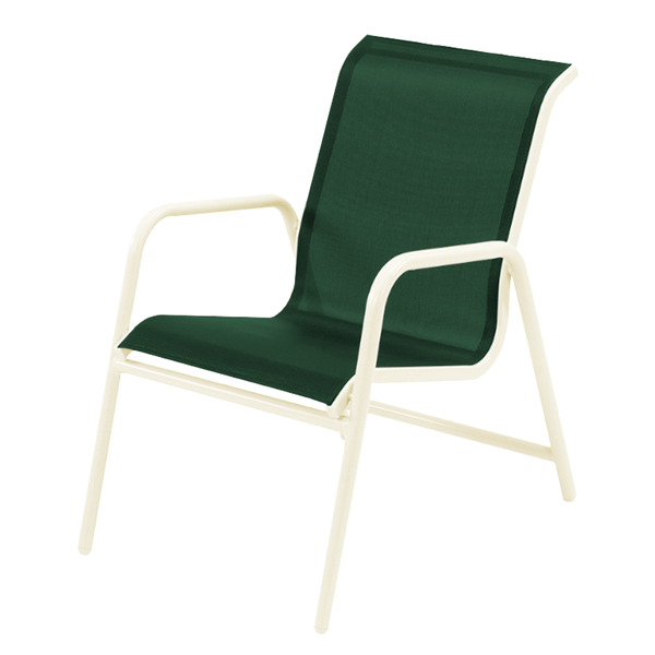 Neptune Dining Chair Fabric Sling with Stackable Aluminum Frame