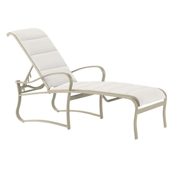 Tropitone Shoreline Padded Sling Chaise Lounge with Heavy-Duty Aluminum Frame - 30 lbs.