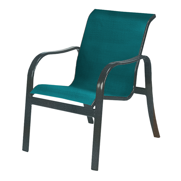 Sonata Dining Arm Chair Fabric Sling with Aluminum Frame