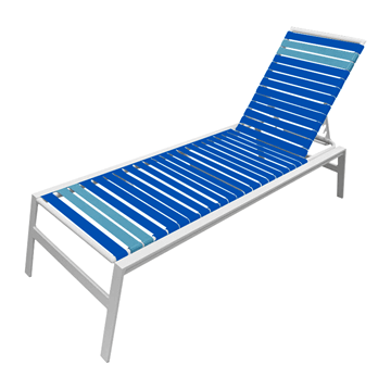 Waterside Vinyl Strap Chaise Lounge with Commercial Aluminum Frame