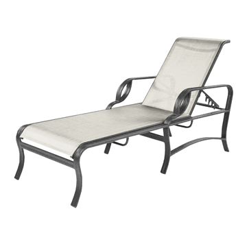 Eclipse Chaise Lounge with Arms Fabric Sling