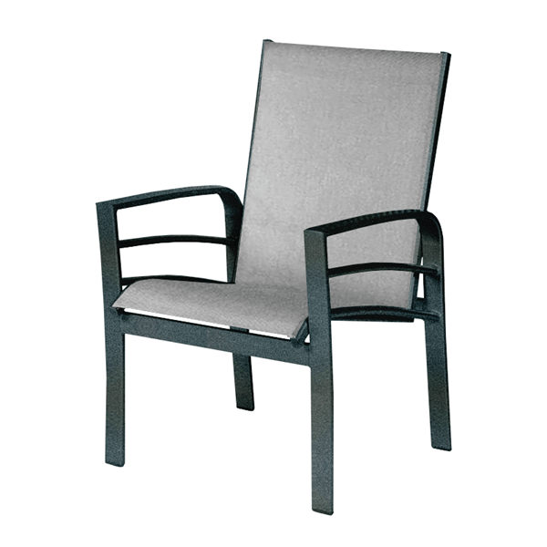 Skyway Dining Arm Chair, Sling Fabric with Aluminum Frame