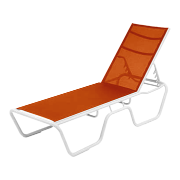 Senior Height Chaise Lounge, Neptune Chaise Lounge Fabric Sling with Aluminum Frame