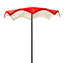Umbrella 6 foot Wave Fiberglass Top with 1 1/2 Inch Powder Coated Black Pole