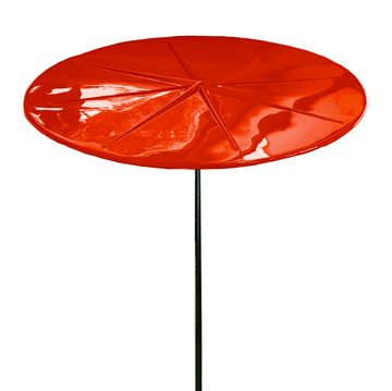 Umbrella 6 foot Round Starburst Fiberglass Top with 1 1/2 Inch Powder Coated Black Pole
