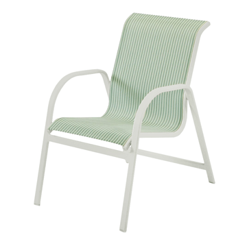Ocean Breeze Dining Chair Fabric Sling with Stackable Aluminum Frame
