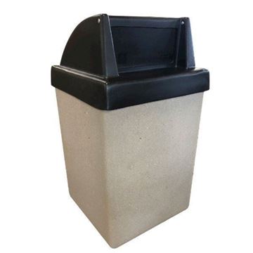 53 Gallon Concrete Pool Deck Trash Can - Gray