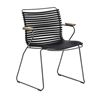 Ledge Lounger Playnk Dining Chair with Bamboo Armrests and Powder-Coated Metal Frame - 18 lbs.