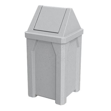 32 Gallon Pool Deck Trash Can with Swing Door Lid