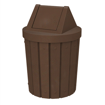 42 Gallon Pool Deck Trash Can with Swing Lid