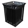 	Square 36 Gallon Oakley Series Steel Powder Coated Trash Can with Flat Top and Liner, 160 lbs.
