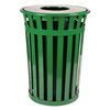Round 36 Gallon Oakley Series Standard Steel Powder Coated Trash Can with Liner, 95 lbs.