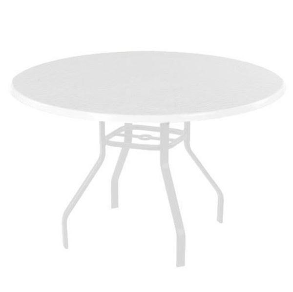 Woodgrain Raleigh Dining Table Marine Grade Polymer With Aluminum Frame - 36", 42", Or 48" Diameters