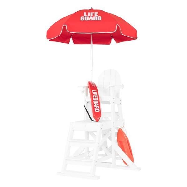 6.5 Foot Lifeguard Umbrella with Acrylic Fabric and Tilt Aluminum Pole