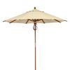Fiberbuilt Wood Market Umbrella 11 Foot Octagon with Two Piece Wood Pole
