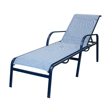 Ocean Breeze Chaise Lounge with Arms Fabric Sling with Aluminum Frame