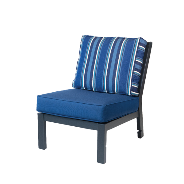 Sanibel Sectional Box & Welt Deep Seat Cushion Armless Lounge Chair With  Marine Grade Polymer Frame - Pool Furniture Supply