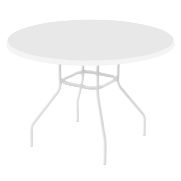 Round Fiberglass Dining Table With Welded Aluminum Frame - 42" Or 48" Diameters