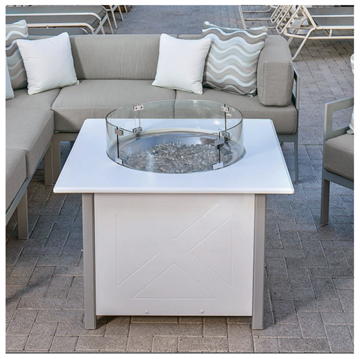 Raleigh Square Fire Pit Table With Marine Grade Polymer Top - 36" Or 42"