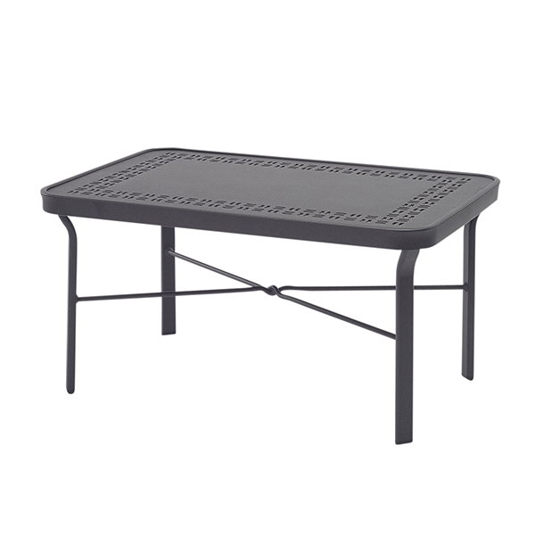 24" x 36” Rectangular Punched Aluminum Poolside Coffee Table in Mayan