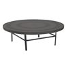 Round Punched Aluminum Poolside Conversation Table in Mayan, Sunburst, and Napa Styles - 36”, 42”, or 47” Diameters