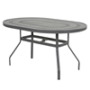 36” x 54” Oval Punched Aluminum Patio Dining Table in Mayan, Sunburst, and Napa Styles