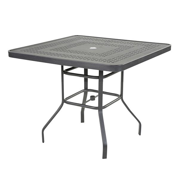 Square Punched Aluminum Patio Balcony Table with Aluminum Frame - 36" or 42" 