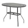 36” x 54” Oval Punched Aluminum Patio Bar Table in Mayan, Sunburst, and Napa Styles