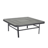 36” Square Punched Aluminum Poolside Conversation Table in Mayan, Sunburst, and Napa Styles
