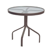 30” Round Acrylic Poolside Dining Table with Aluminum Frame - Without Umbrella Hole