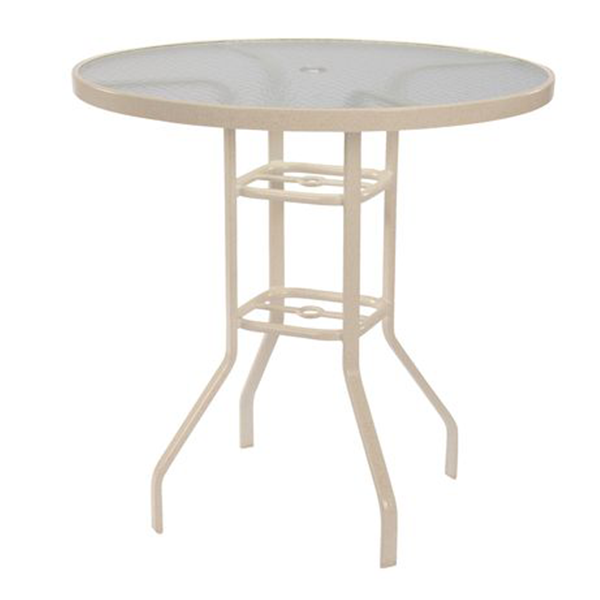 Round Acrylic Poolside Bar Table with Aluminum Frame - 36” or 42”