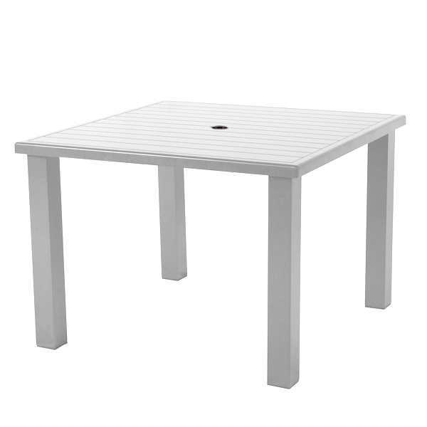 Aspen Slat Top Square Aluminum Patio Dining Table - 36” Or 42”
