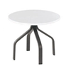 18” Round Fiberglass Side Table With Rectangular Tube Aluminum Frame
