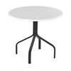 30” Round Fiberglass Dining Table with Rectangular Tube Aluminum Frame - Without Umbrella Hole