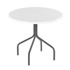 30” Round Fiberglass Dining Table with Welded Tube Aluminum Frame - Without Umbrella Hole