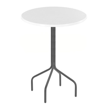 30” Round Fiberglass Patio Bar Table with Welded Tube Aluminum Frame - Without Umbrella Hole