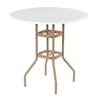 36” Round Fiberglass Patio Bar Table With Welded Tube Aluminum Frame - Without Umbrella Hole