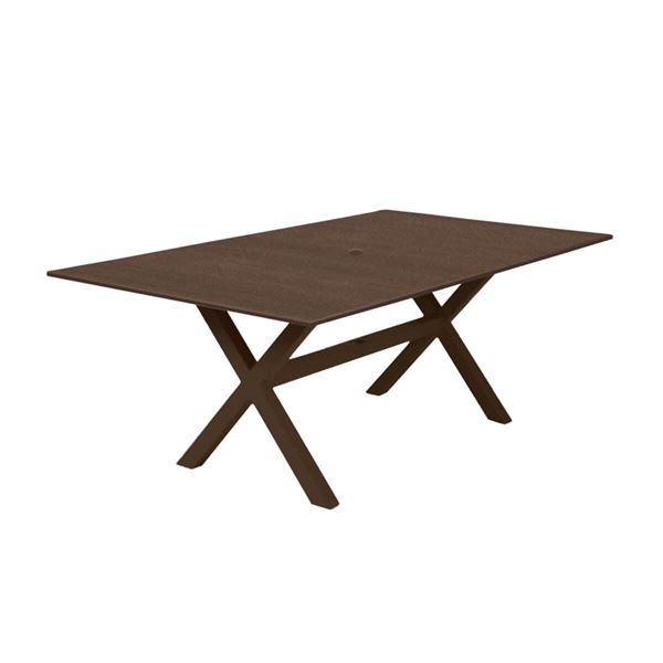 Lexington Rectangle Patio Dining Table with Recycled Poly Top and Aluminum X-Base - 42” x 76”, 42” x 84”, or 42” x 96”