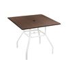 40” Lexington Square Dining Patio Table With Recycled Poly Top And Powder-Coated Aluminum Base