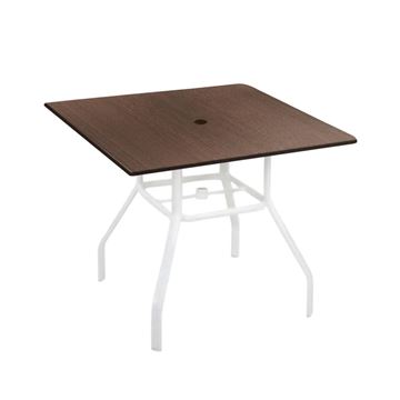 40” Lexington Square Dining Patio Table With Recycled Poly Top And Powder-Coated Aluminum Base