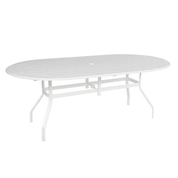 42” X 76” Oval Dining Patio Table With Recycled Poly Top And Powder-Coated Aluminum Base - Lexington, Raleigh, Or Newport Style