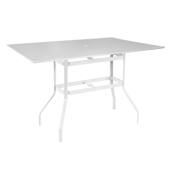 42” x 76” Rectangle Balcony Patio Table with Recycled Poly Top and Powder-coated Aluminum Base - Lexington, Raleigh, or Newport Style