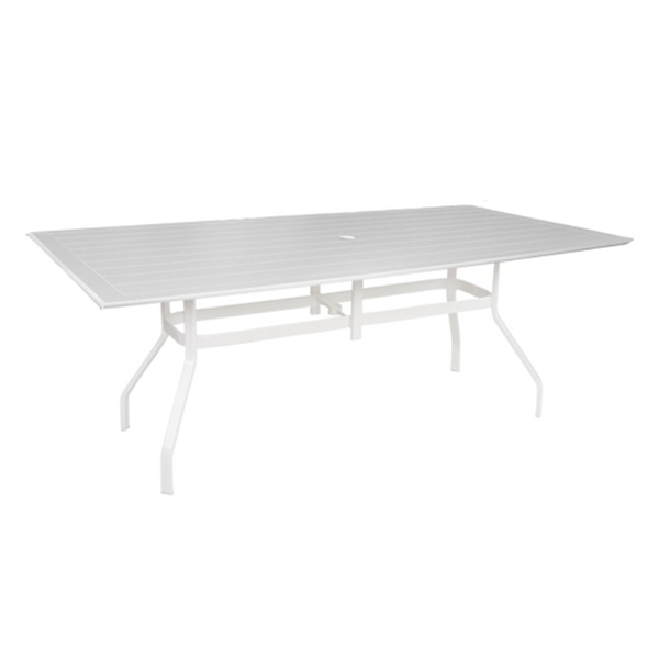 Rectangle Dining Patio Table With Recycled Poly Top And Powder-Coated Aluminum Base - 42” X 76”, 42” X 84”, Or 42” X 96” - Lexington, Raleigh, Or Newport Style